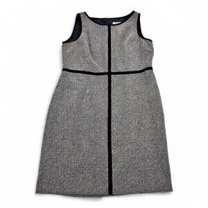 Kasper Plus Size 18 Herringbone Tweed Sheath Midi Dress